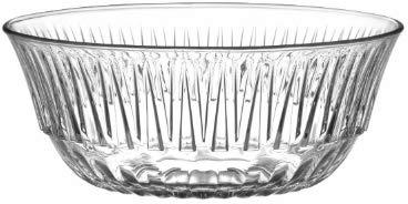 LAV Glass Serving Ridged Desert Dish Decorative Tableware Trifle Bowl, Transparent, 2200Cc
