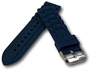Uhren Pevak® Silikon Uhrenarmband Blau 24mm Glieder Muster Armband Uhrband Ersatz Uhr Band