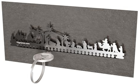 13gramm Krippe Orient Schlüsselbrett - Stilvolles Motiv-Schlüsselbrett mit Krippen-Motiven, praktisch und edel, Weihnachtsdekoration und tolles Geschenk!