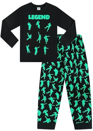 ThePyjamaFactory Brand Emote Legend Dance Gaming All Over Gaming Black Green Cotton Long Pyjamas