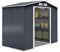 DREAMADE Abri de Jardin XL en Métal 7 m³avec Base, 277X191X192CM, 2 Portes Coulissantes, Armoire de Jardin, Remise à Outils, Toit en Pente Jardin Remise, Gris