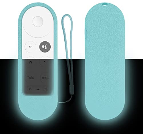 Funda Protectora de Silicona para Chromecast Google TV 2020 Mandos a Distancia, Antideslizante, a Prueba de Golpes, Lavable (Azul Luminoso)