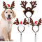 Pedgot Weihnachtliche Haustier-Kopfbedeckung, Haarschleife, braunes Rentiergeweih, Haarschmuck für Hunde, 3 Stück