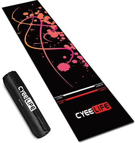 CyeeLife Dart Teppich mit Tragetasche,Dartpfeile Mat Dartmatte 65 * 295cm für Steel und Soft Darts