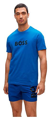 BOSS Herren T-Shirt RN Shirt Crew-Neck UV-Protection UPF 50, Farbe:Blau, Artikel:-429 medium Blue, Größe:M
