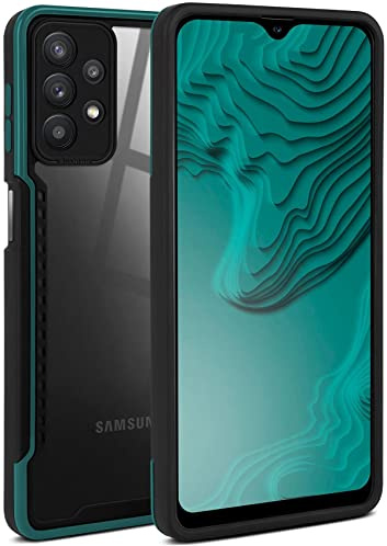 ONEFLOW Vanguard Case kompatibel mit Samsung Galaxy A32 5G Hülle mit Display- und Kameraschutz, Hybrid Schutzhülle aus Silikon und TPU, stoßfeste Handyhülle durchsichtig - Petrol