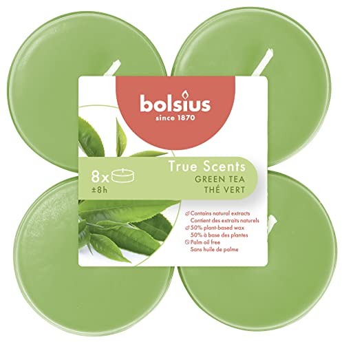 Bolsius maxi bougies chauffe-plat 8pcs Thé Vert