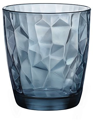 Bormioli Rocco 73279 Bormiolio Rocco Gläser Set Diamond 6 Stück (Farbe Ocean blau, Trinkgläser 305 ml, spülmaschinenfest, Wasserglas, für Cocktails/Wasser), 305 milliliters