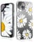 MYBAT PRO Slim Clear Crystal Case for iPhone 14 Case 6.1 inch, Cute Stylish Mood Series for Women Girls Shockproof Non-Yellowing Protective Cover, Bling Diamond Flower Pattern, White Daisy