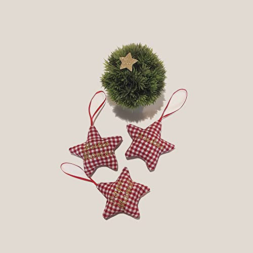 Estrella personalizada para decorar el árbol de Navidad de tela vichy