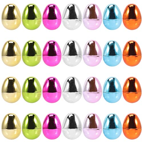 ABOOFAN Partyzubehör Ostereier 28 Stücke Bunte Osterdeko Eier Glitzer Deko Süßigkeiten Boxen Zum Befüllen Eier Spielzeug für Kinder Junge Mädchen Ostern Party Geschenk Eierkorb
