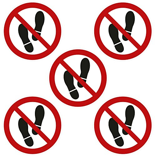kleberio® Selbstklebende Aufkleber - Betreten verboten - 10 cm 5 Stück Piktogramm wetterfest Privatgrundstück Privatweg Privatparkplatz Privat Zutritt verboten kein Durchgang Sticker kein Eingang