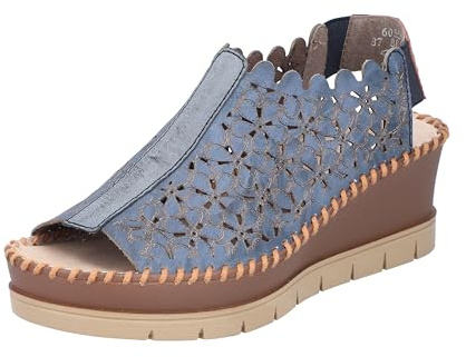 Rieker Damen Sandalen 60355-14 blau Gr. 37