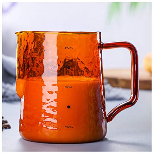 Brocca for panna, brocca for zangola, tazza for schiuma di latte con bocca appuntita, tazza for schiuma di caffè, moka, vetro for latte, brocca for latte for uso domestico di grande capacità, resisten