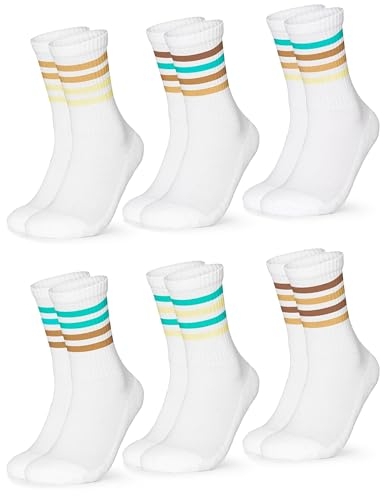 Occulto Herren Retro Tennissocken 6er Pack (Modell: Roger) 70s 43-46