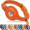 OOPSDOGGY AirTag-Katzenhalsband aus Leder mit Glöckchen, Nicht abreißbar, mit Apple Airtag-Halter, leichtes GPS-Haustierhalsband für Mädchen, Jungen, Katzen, kleine Hunde, Welpen (Orange)