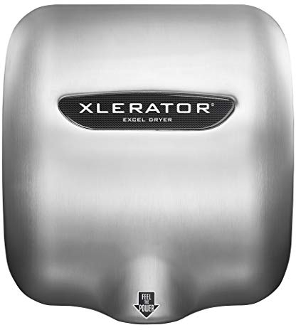 XLERATOR Excel Dryer Secador De Manos, Sin Contacto, Higiénico, Cubierta de Acero Inoxidable, Seca las Manos Rápidamente en 8 Segundos, Velocidad, Sonido y Calor Ajustables