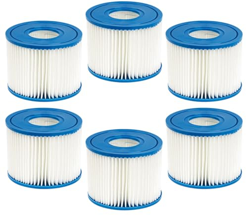 WuYan Paquete de 6 filtros de Piscina para Cartucho Intex PureSpa Tipo S1 para 29001E PureSpa Inflable Filtro de Piscina Catridge