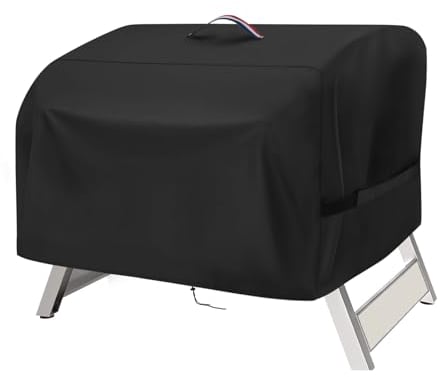 Agustone Portable Grill Cover for Megamaster 2-Burner Portable Gas Gril,Small Propane Grill Cover for Outdoor Table Top Cooking & Camping, Heavy Duty Waterproof BBQ Cover, Black 22 x 21x 15