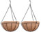 hifrom Pots de fleurs à suspendre - Panier extérieur avec chaîne - En coco - Grand volume - 2 bols de noix de coco - 25 cm