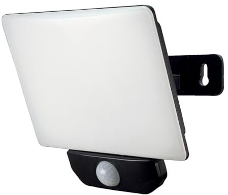 Projecteur LED Noir 30W, 2500 lumens, IP44, 4000K, détecteur de mouvement, éclairage écran 100%, fixation orientable, garantie 5 ans - Tibelec