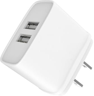 JAYM - Chargeur Double Rapide 12w 2 USB 2,4a pour Apple iPhone 16, Samsung, Android, Tablettes - Blanc pour iPad Pro, iPhone 16/15/14/13 Plus Pro Max, Galaxy S24/S23/S22, Note20,Pixel, Apple Watch