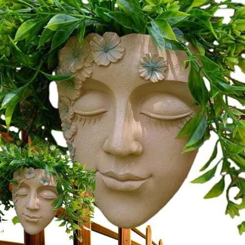 Fioriere Da Parete A Forma Di Testa - Vasi Da Fiori Con Volto Umano, Vasi Da Fiori Con Personaggi Da Appendere Al Muro | Vasi Per Interni Ed Esterni, Decorazioni Per La Casa, Vasi Decorativi Con Ricam