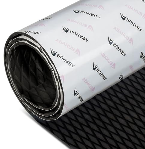 Abahub Bootsbeschlag Eva Schaum Selbstklebend Boots Bodenbelag rutschfeste Marine Boot Decking Matte für Boote Yachtboden Schwimmbad 120x40cm Schwarz