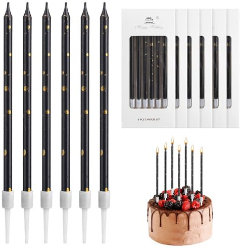 36 Stück Geburtstagskerzen Kuchen, Kerzen Kuchen Geburtstagskerzen Für Torte, Tortenkerzen Geburtstag Kuchen Kerzen Kinder Kuchenkerzen für Geburtstagsfeier Hochzeitsparty, Abschlussfeier (Schwarz)