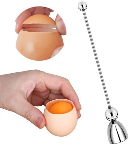 Egg Shell Remover, Egg Opener, Stainless Steel Egg Cracker Topper, Eggshell Cutter, Stainless Steel Kitchen Tool, for Soft-Boiled Eggs and Egg Crackers, Boiled Egg Cutter