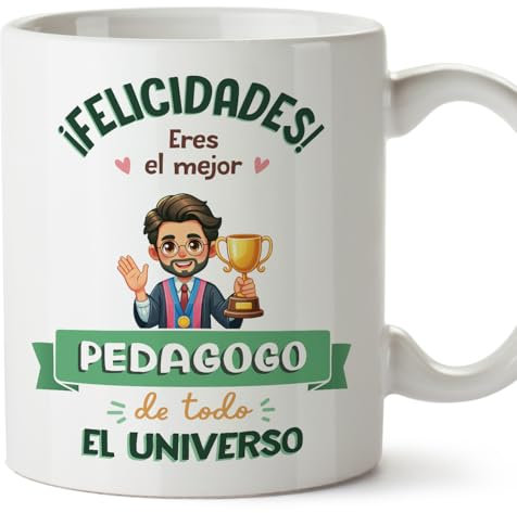 MUGFFINS Tazas para PEDAGOGO hombre - En Español - Mejor Universo Trofeo - 11 oz / 330 ml - Regalo original y divertido