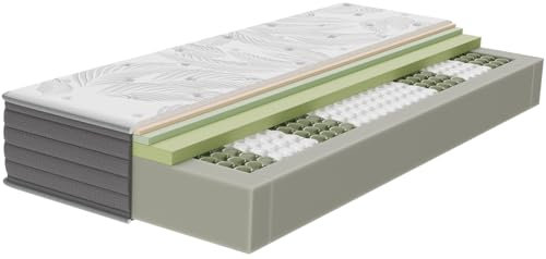 Matratze 160x200 cm, Taschenfederkernmatratze Härtegrad H3 mittelfest, 7-Zonen-Matratzen mit hochwertigem Komfortschaum, Matratze für Kinder und Erwachsene, Rollmatratze Höhe 22 cm