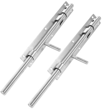 WOONEKY 2pcs Thickened Stainless Steel Barrel Bolt Latch Security Door Lock Bolt Slide Locks for Inside Door Gate Hinges
