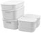 MaxEarn 9Pcs 4 Sizes Plastic Storage Boxes with Lids, 15L & 8L & 6L & 4L Stackable Storage Baskets with Handles, Cupboard Organiser, White Organizer Containers for Bathroom, Office, Living Room