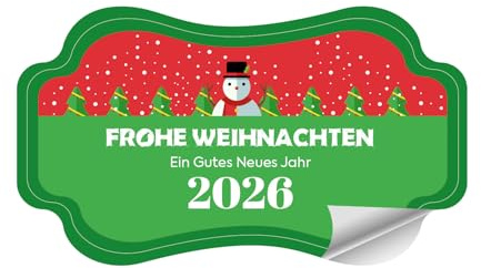 Printgoing Weihnachtsaufkleber Geschenkaufkleber Set – Selbstklebend – Süße Weihnachts Sticker für Geschenkverpackung, Adventskalender & Geschenke – Frohe Weihnachten Etiketten - 60 Stück