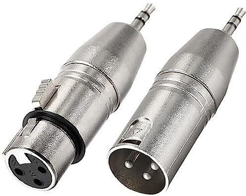 HAAMNING7 XLR Male to 3.5mm Male TRS Adapter & XLR Female to 3.5mm Male TRS Adapter, XLR to 1/8 Stereo Plug for Microphone, Audio (2 Pack)