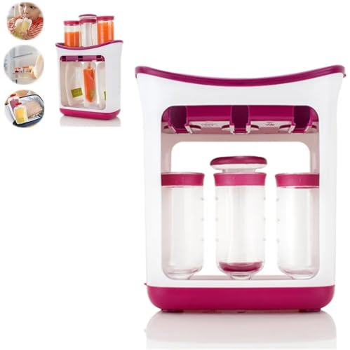 Mom Cozy Babynahrungsbeutel-Maker – wiederverwendbare Quetschstation | Nachfüllbares Set, Spülmaschinenfest, BPA-frei, Für hausgemachtes Püree