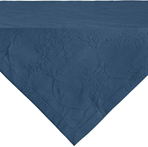Erwin Müller Tischwäsche, Mitteldecke, Tischdecke mit Jaquardmuster, Serie Arnsberg blau Größe 100x100 cm - Robustes Gewebe ist bügelleicht und Lange haltbar, mit hochwertigem Kuvertsaum