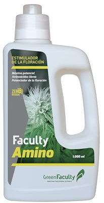 GreenFaculty - Amino- Fertilizante Abono Floración Orgánico y Ecológico Líquido para Cultivo de Plantas de Interior y Exterior, con Aminoácidos y Peptidos 1L