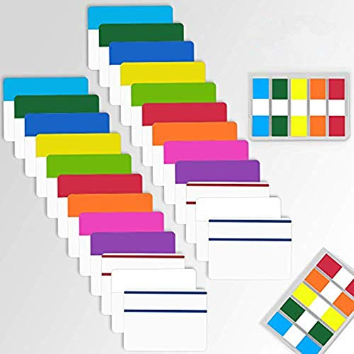 4EVERHOPE 680Pcs Sticky Index Registerkarten 2-Zoll-Seitenmarkierungs-Registerkarten, beschreibbare und repositionierbare Ablage-Registerkarten, Flaggen-Etiketten, 26 Sätze, 12 Farben