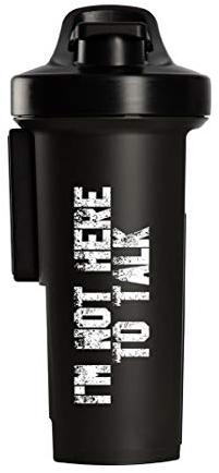 GA Shaker+ 2.0: L’original - 7en1 Shaker pour boissons protéinées avec tamis mélangeur et fonctionnalités intelligentes, 1L - (I´m not here to talk Noir)
