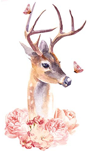 yabaduu YX021 Reh Hirsch Wandtattoo Wandsticker Aufkleber für Kinderzimmer Babyzimmer Tiere des Waldes (52cm x 92cm)