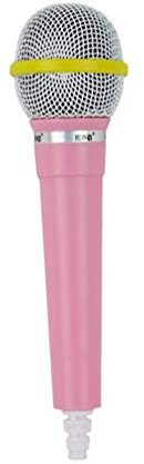 NUOBESTY Pretend Toy Microphone, Pink Fake Microphone Toy for Kids Simulate Mic Kids Karaoke Costume Props for Party Favors, Halloween, Christmas, Performance, Birthday