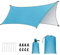 GROOFOO Camping de Lona 3 x 4.45m, Camping Impermeable Lona con Cuerdas y Clavijas,Portátil Tarp de UV Protección para Acampar, Picnic, Senderismo y Al Aire Libre (Azul)