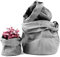 Cache Pot Plante Interieur en Papier Kraft Écologique - Lot de 3 Pots de Fleurs Plastique Décoratifs - Panier de Rangement Salle de Bain et pour Décoration Cuisine en Gris