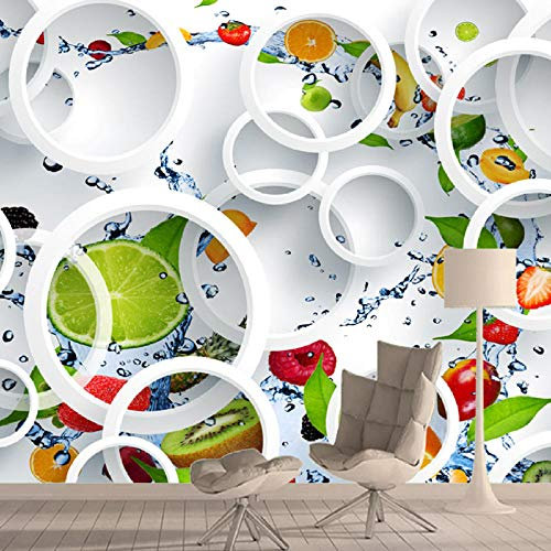 Papier Peint Vert 3D Papier Peint Mural Papier Peint Pour Salon Fruits Fonds D'Écran Décor À La Maison Peintures Murales Paillettes Vinyle Pvc Mural,400 * 280Cm