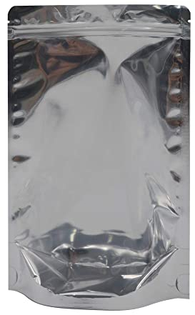 AIBAOBAO 40Pcs Resealable Ziplock Mylar Food Storage Bags Foil Aluminium Stand Up Pouches Bags with Clear Front for Candy, Cookies, Jewelry, Herbs, Snack, Coffee Bean, Kitchen, Party (18x26cm)
