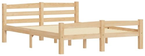 vidaXL Kiefernholz Massiv Bettgestell Holzbett Futonbett Bett Doppelbett Massivholzbett Bettrahmen Lattenrost Schlafzimmerbett 120x200cm