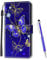 MadBee Compatible with Samsung Galaxy J3 2017 / J330 Case, Full Body Colorful Pattern Design Flip Magnetic Detachable PU Leather Wallet Case Cover for Samsung Galaxy J3 2017 / J330 (Butterfly B)