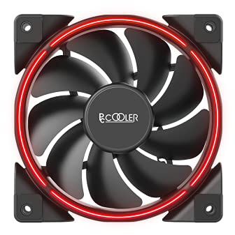 19Power 120mm Case Fan 1000-1800 RPM Glows Red, 4.8 Inch, Compatible with Desktop, Laptop
